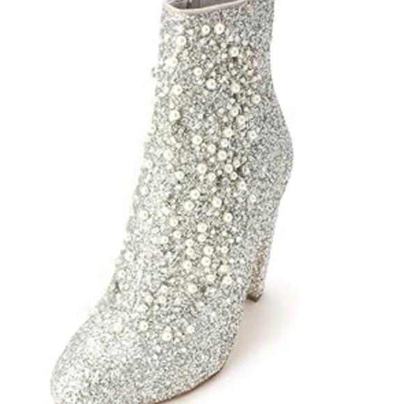 Jessica Simpson Shoes - Jessica Simpson Sparkling Silver Heeled Boots